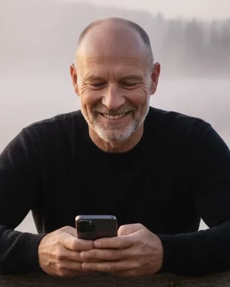 Der Avatar des Nordstern-Coaches, mit KI aus Marcels Gesicht erzeugt und bewusst verändert (KI-Bild)